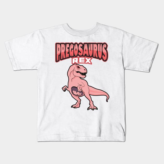 'Pregosaurus Dinosaur' Funny Pregnant Gift Kids T-Shirt by ourwackyhome